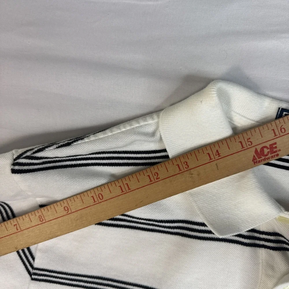 Polo Ralph Lauren Polo Shirt Men's XL White with Black Stripes Pony Preppy